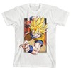 Bioworld Dragon Ball Z Saiyan Goku Youth White Graphic Tee-Large