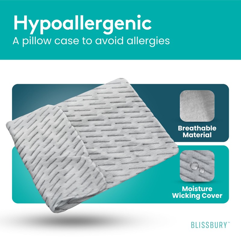 BLISSBURY Stomach Sleeping Pillow CASE (King, Gray)…
