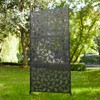 Glitzhome Metal Privacy Screen, 6FT Outdoor Privacy Screen Panel Freestanding,