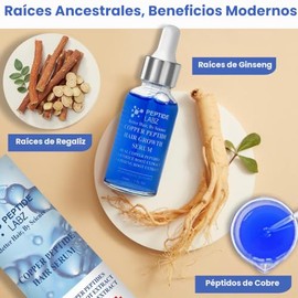 PeptideLabz Sérum Capilar Con Péptidos De Cobre Para El Crecimiento Del Cabello, Doble Péptido Y Extracto De Raíz De Regaliz.