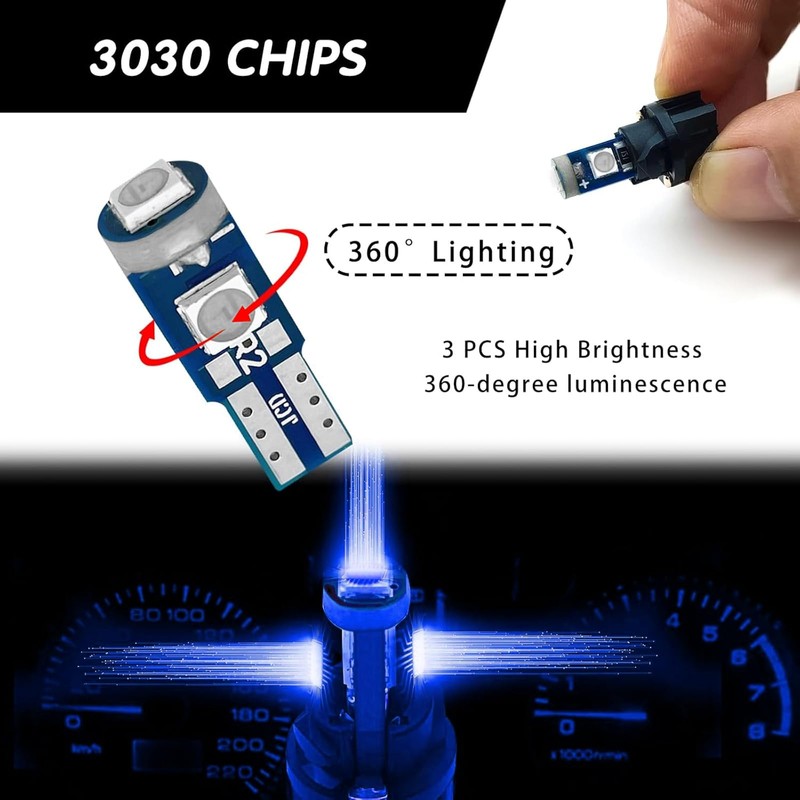 Damwot 74 Led Bulb Dash Lights Super Bright, T5 37