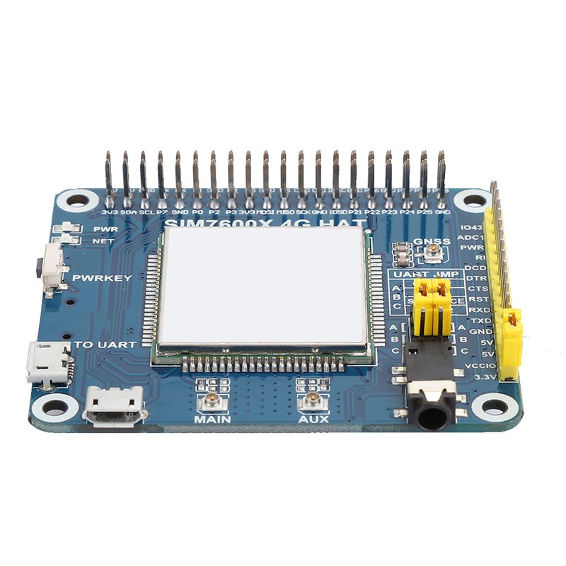 Positioning Expansion Module for Raspberry Pi LTE Cat-1/3G/2G Communication/GNSS SIM7600E