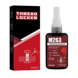 Threadlocker M263 Red High Strength, Strong Adhesive Primerless Oil Tolerant Thread Locker for Machinery Motor Engine Compressor Repairing Fixing (M263)