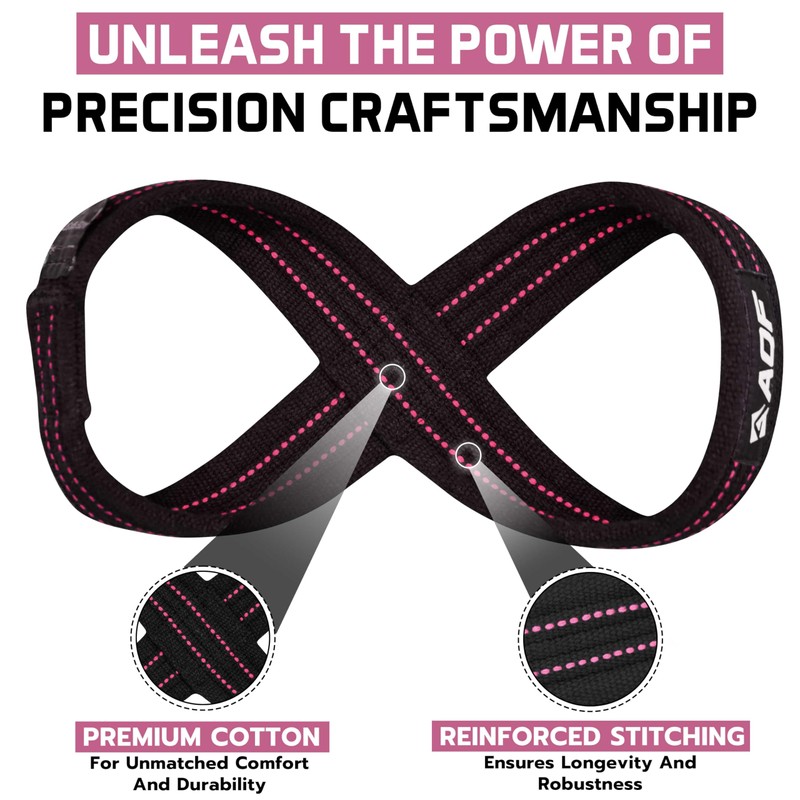 AQF Figure 8 Lifting Straps, Anti Slip Gym Wrist Supports
