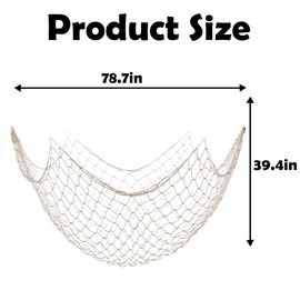 Voittozege 10 Pieces Natural Fish Net Ocean Themed Wall Hangings Party Decor Decoration Fish Net Decorative Party Supplies Natural Cotton Fishnet Party Accessory for Sea Party (Beige)
