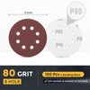 HARFINGTON 100 Pcs 5 Inch Sanding Disc 8 Hole 80