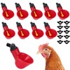 Automatic Chicken Drinkers Waterers Upgraded - 10 Pcs Red Poultry