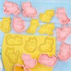 Crethinkaty Cat Cookie Cutters Set-8 Plastic Cookie Cutter Stamp- Cat
