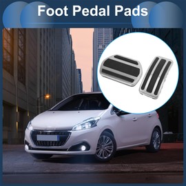 A ABSOPRO 1 Set Automatic Footrest Pedals Cover Footrest Pedal Pads Foot Rest Dead Pedal Pad Cover for Peugeot 208 2013-2018 Stainless Steel Silver Tone