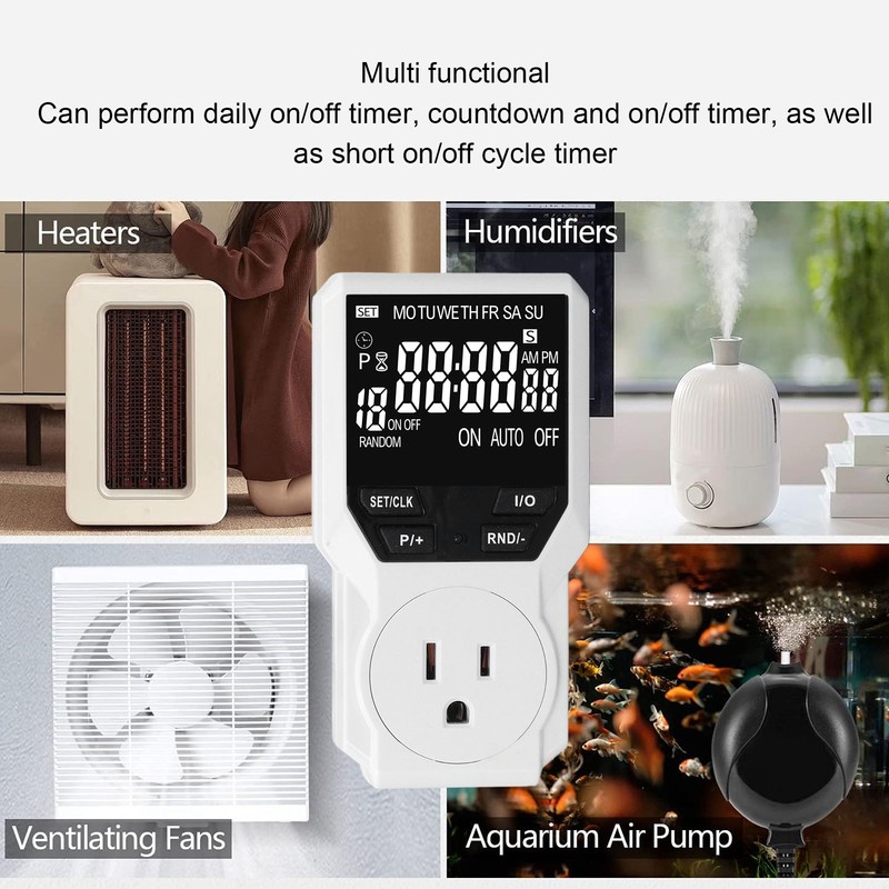 Outlet Timer Large VA Screen Multi Functional Countdown Short Cycle