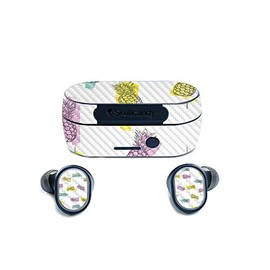 MightySkins Carbon Fiber Skin for Skullcandy Sesh True Wireless Earbuds - Funky Pineapples | Protective, Durable Textured Carbon Fiber Finish | Easy to Apply | Made in The USA