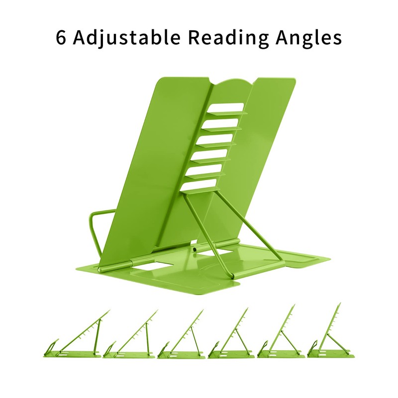 Bookends, MSDADA Reading Stand, Cookbook Holder, 6 Levels, Adjustable, Metal,