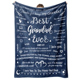 musaecoin Grandad Gifts - To My Grandad Gifts from Grandchildren Blanket, Gifts for Grandad, Presents for Grandad Blanket, Best Grandad Ever Blanket for Birthday Fluffy Blanket