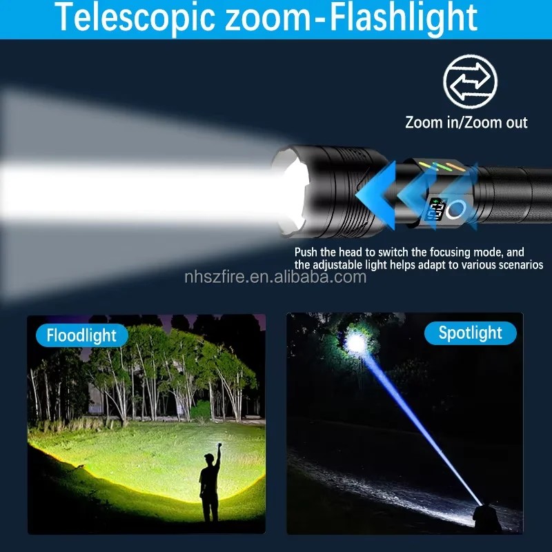 5000MAH Battery 20W White Laser Torch Light 5 Modes Switch