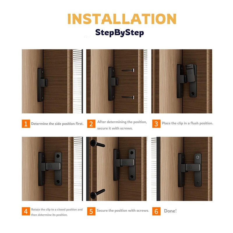 90 Degree Barn Door Lock Latch Keyless Combination Heavy-Duty Weather-Resistant