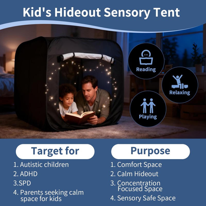 Sensory Tent for Kids with Autism ADHD SPD, Pop Up
