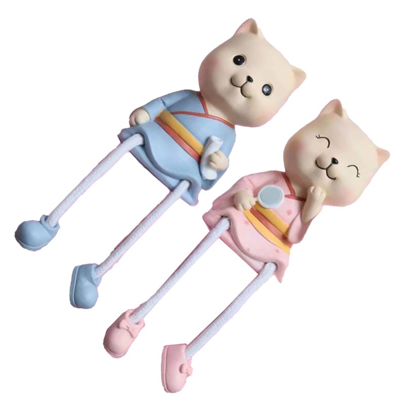 2pcs Car Dashboard Decorations Resin Fun Cartoon Cute Animal Ornaments