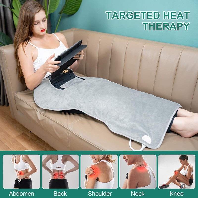 Nalezuns Electric Heating Pad for Back Shoulder, 61 x 94
