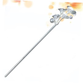 WOONEKY Elegant Chignon Pin Flower Hairpin Hair Stick Women Hair Chopstick Silver Bead Design