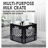 Juggernaut Storage 16QT Plastic Heavy-Duty Plastic Square Milk Crate Black