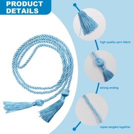 66 Inches Tassel Cord Graduation, Braided Solid Color Honor Cords, Graduation Honor Cords Rope Belt, Graduation Ropes High Honor for Grad Days (Gold)