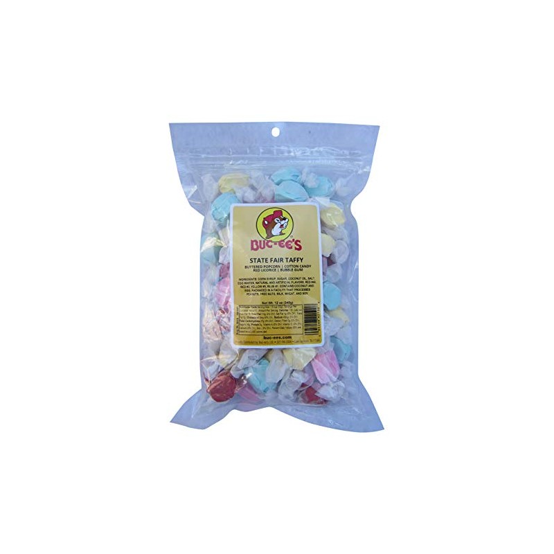 Buc-ee's State Fair Flavored Taffy in a Resealable Bag -