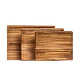 SMIRLY Wooden Cutting Boards For Kitchen - Bamboo Cutting Board Set, Wood Cutting Board Set, Cutting Board Wood, Wooden Chopping Board, Wooden Cutting Board Set