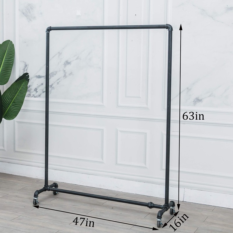 Tianman (47" Wx63 Tx16 D) Industrial Pipe Clothing Rack,Vintage Commercial
