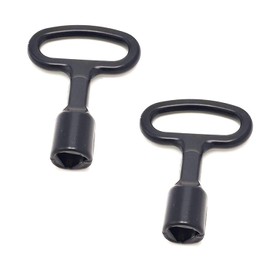 ShiWuYou Pack of 2 triangular keys, triangular keys, triangular key rubbish bin, triangular tap key, triangular key for radiators, hydrants, bins, counter boxes, used (black)