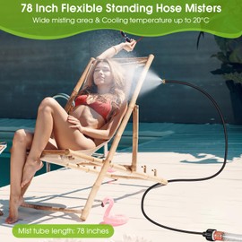 79 Inch Hose Misters for Outside Patio Portable Standing Water Mister for Cooling Outdoor, Mist Stand Sprinkler Hose Attachment for Misting System, Garden,Backyard, Chicken Coop, Trampoline,Sunbathing