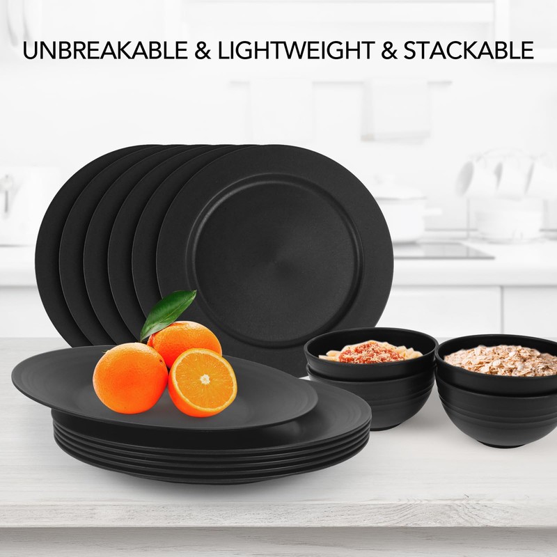 greenandlife 10inch/6pcs Dishwasher & Microwave Safe Wheat Straw Plates, Alternative