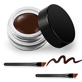 Erinde Delineador De Ojos En Gel Negro, Delineador De Ojos En Crema Con 2 Pinceles Delineadores De Ojos, Resistente Al Agua, De Larga Duración, Altamente Pigmentado, A Prueba De Manchas