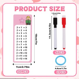 2 Set of Time Tables Flash Cards, Kids Math Flash Cards with 4 Pens, 1-12 Times Tables, Multiplication Tables for Kids, Times Table Flash Cards, Multiplication Flash Cards (Addition And Subtraction)