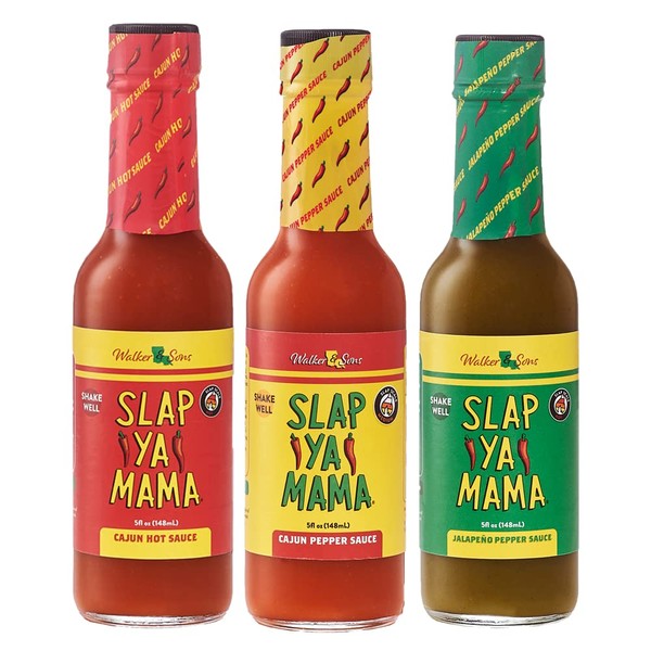 Slap Ya Mama Louisiana Style Hot Sauce Variety Pack, Cajun Hot, Cajun Pepper, Jalapeno Green, 5 oz, Pack of 3