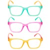 V.W.E. 3 Pairs Women Translucent Pastel 2-Tones Reading Glasses With
