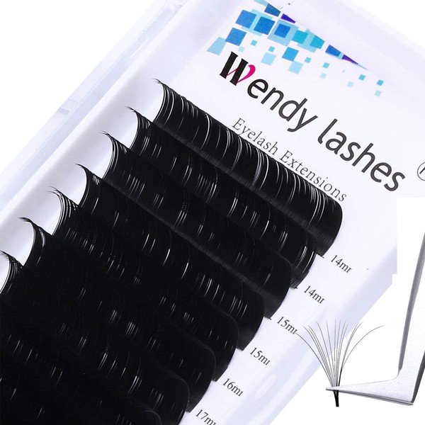 Easy Fan Lashes, D Curl 0.05mm 14-20mm Mixed Easy Fan