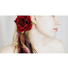 Artificial Rose Flowers Hair Clips/Pins For Women's Hair Accessories,set of 2 red color