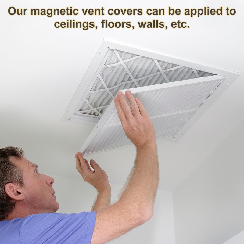 sourcing map 1Pcs Square Magnetic Vent Covers, 10"x10" Floor Air