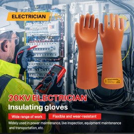 GOL-SIV Class 2 Electrical Insulated Gloves - High Voltage Dielectric Insulating Gloves For Lineman,Rated 21750V AC