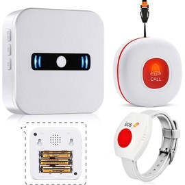 DAYTECH Portable Caregiver Pager Wireless Call Button for Elderly Patient Personal in Home Alert System