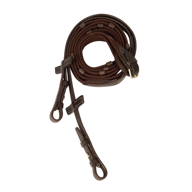 Stübben Belt Reins Narrow with 5 Leather Bars and Bridle