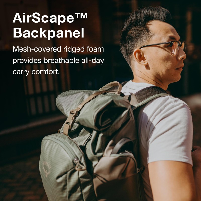 Osprey Transporter Roll Top Commuter Backpack, Pine Leaf