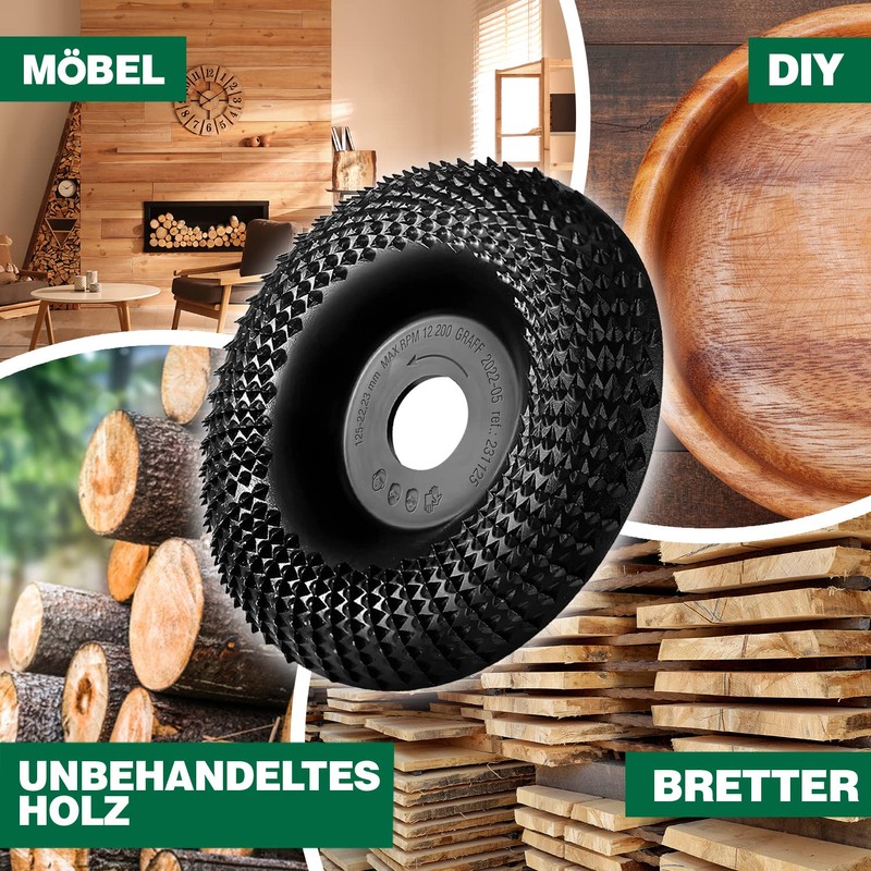 GRAFF Premium Wood Cutter Rasp Disc 125 mm for Carving