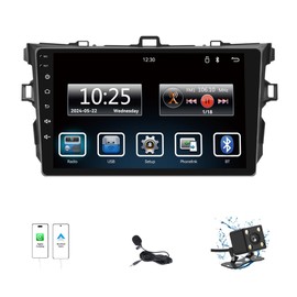 Car Radio Stereo for Toyota Corolla 2009 2010 2011 2012 2013 with Carplay Android Auto, 9 inch HD Touch Screen MP5 Player AM/FM/RDS Mirror Link Bluetooth SWC + Backup Camera
