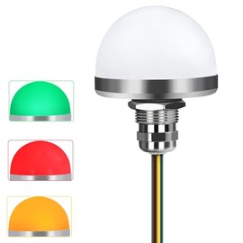 Pequeñas luces de advertencia industriales 1.732 in 24V DC/AC LED 3 colores 1 capa, lámpara indicadora de torre de señal de columna, luz LED roja, verde, amarilla con cables de 17.7 in