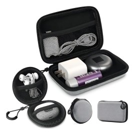 2pzs Estuche Funda Organizador Portátil Para Electrónicos.Estuche Multifuncional para Electrónicos,para Cable,Cargador,disco duro portátil,auricular,Locador,adaptador otg,ratón etc. Zcgoingtech
