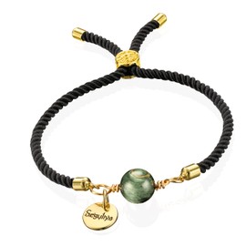 SEGULIYA Evil Eye Bracelet - Cat's Eye Gemstone Jewelry with 10mm Stone, Gold-Plated Brass Accents