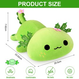 Bocguy Axolotl Cuddly Toy Stuffed Toy, 33 cm Axolotl Plush Toy, Cute Axolotl Plush, Throw Cushion, Soft Axolotl Cuddly Toy for Boys and Girls Gift