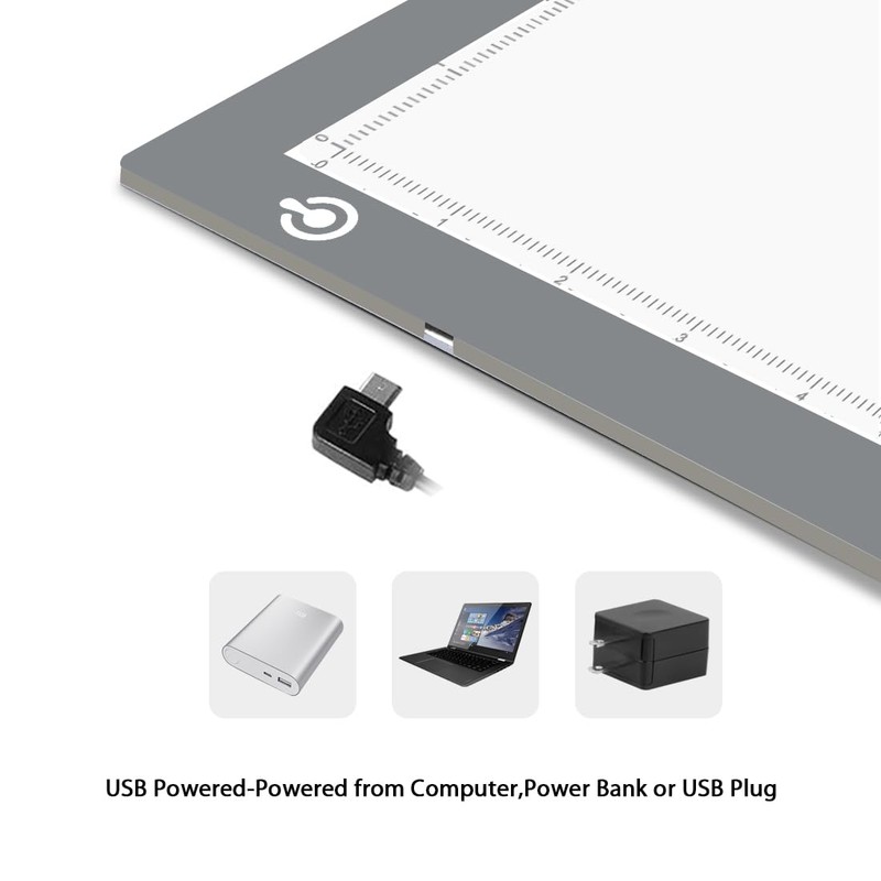 LitEnergy Portable A4 LED Copy Board Light Tracing Box, Silver