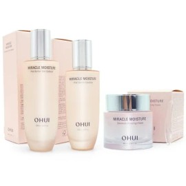 오휘 [Ohui] Miracle Moisture Pink Barrier 3-Piece Set (Softener + Emulsion + Cream) Y